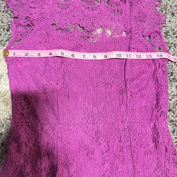 Free People Daydream Lace Minidress in magenta sexy open back dress NWT size S - Picture 4 of 6